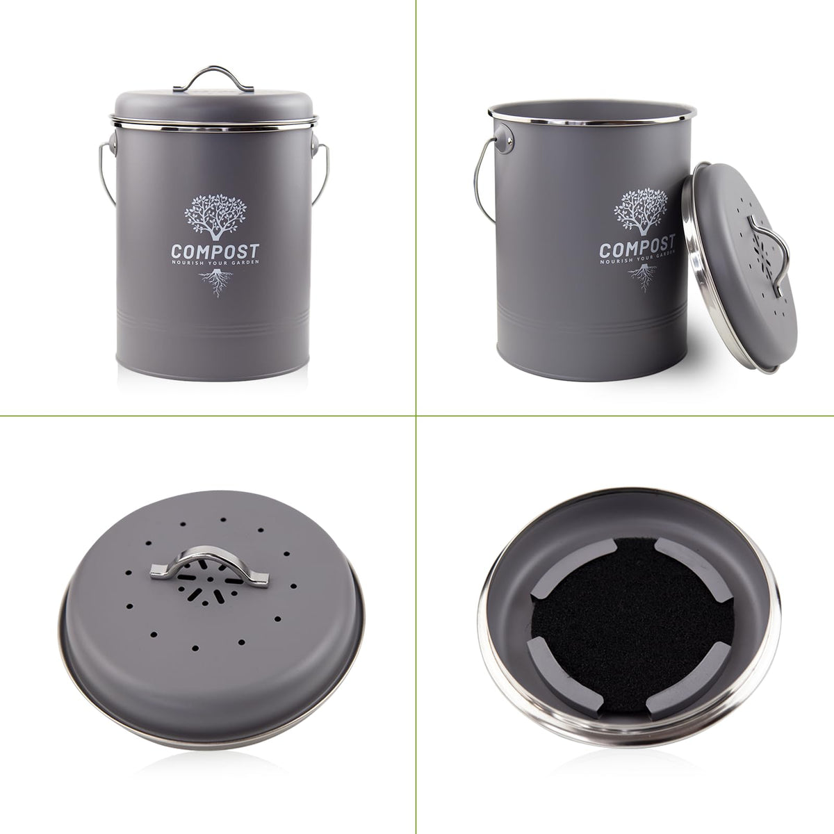 Holismo rust-resistant coating on compost bin for durable use