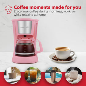 Holstein Housewares 5-cup coffee maker reusable nylon filter reduces waste