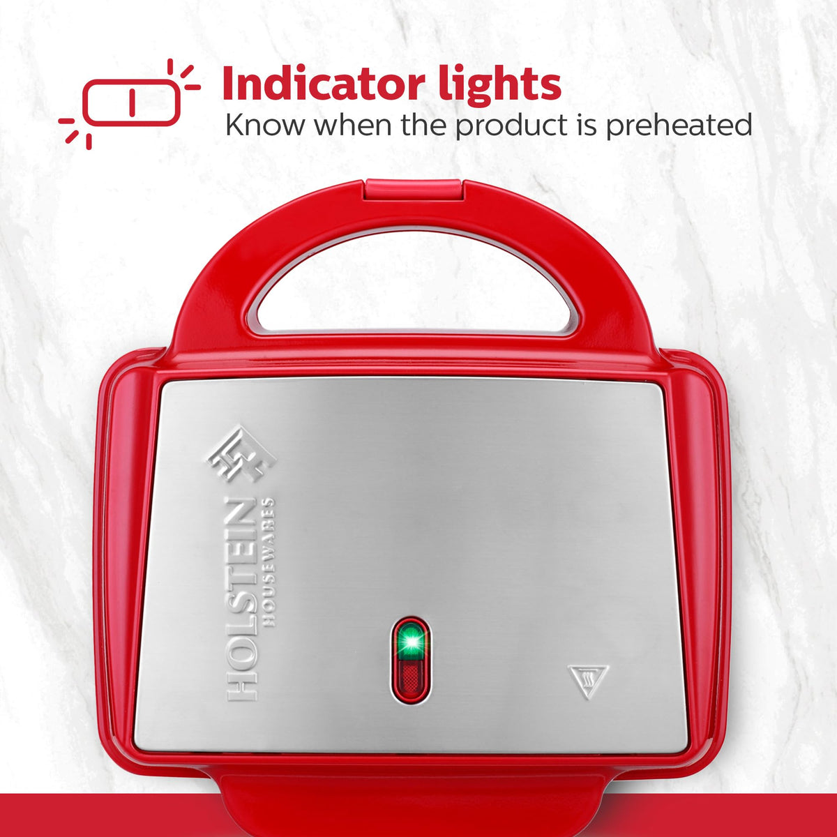 Holstein Housewares cupcake maker red side view highlighting space-saving design
