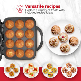 Holstein Housewares cupcake maker non-stick coating close-up, easy release and cleanup.
