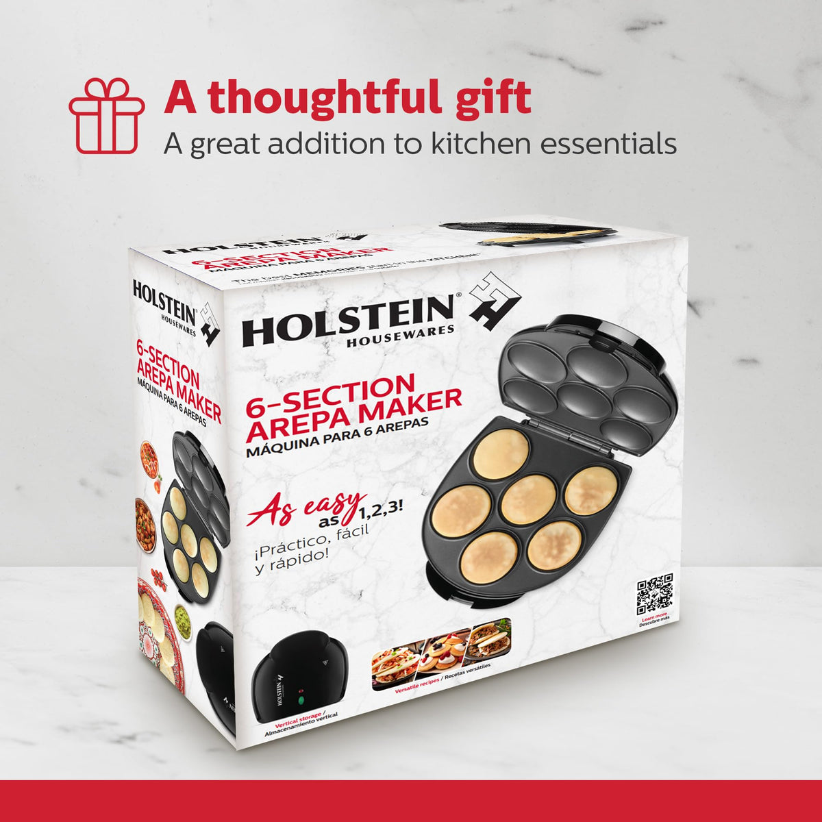 Holstein Housewares nonstick coating eases cleanup after meals.