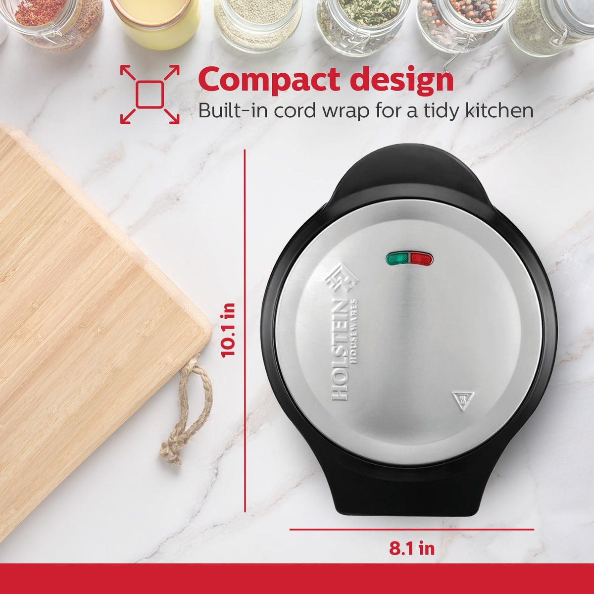 Holstein Housewares two-section layout ideal for separate fillings and portions