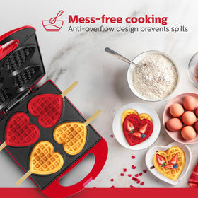 Holstein Housewares waffle maker with a cool-touch handle for safe use.