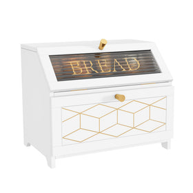 HOLTICO double-layer bread box front view keeps bread fresh with balanced humidity