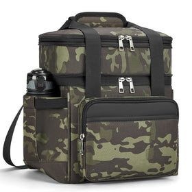 Holuxer insulated lunch bag front pocket keeps essentials organized.