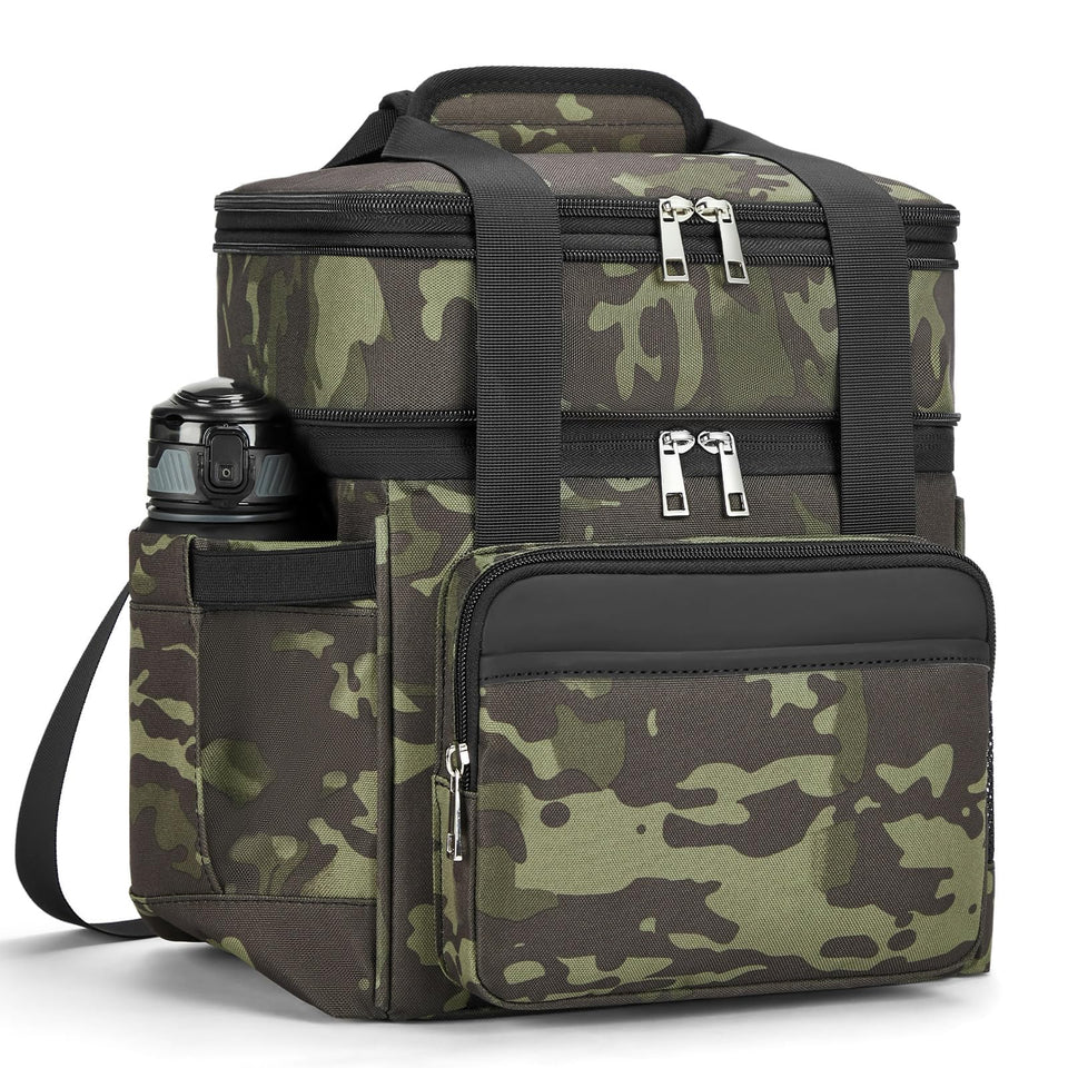 Holuxer insulated lunch bag front pocket keeps essentials organized.
