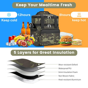 Holuxer insulated lunch bag shoulder strap offers versatile carry.