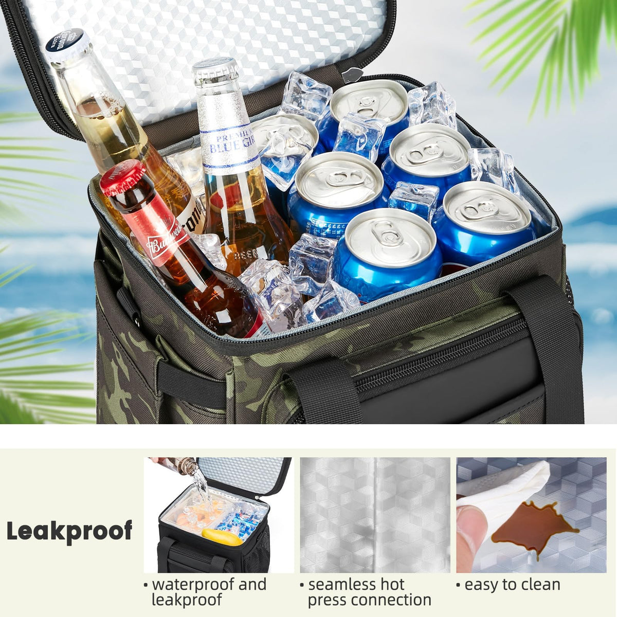 Holuxer insulated lunch bag side pocket stores accessories.
