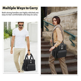 Holuxer insulated lunch bag expandable top compartment adds space when needed.