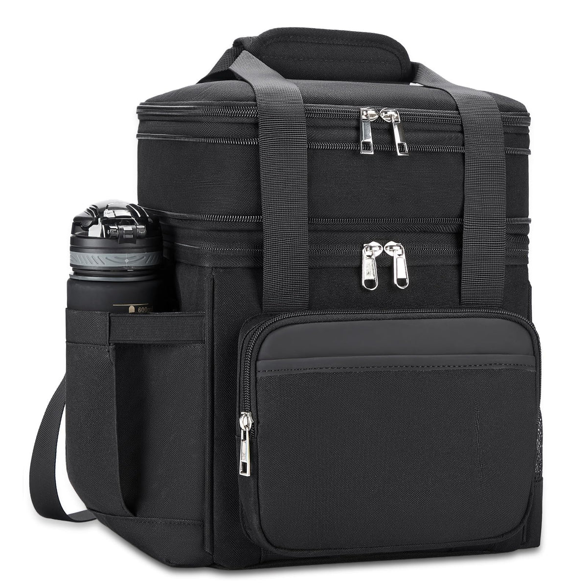 Holuxer insulated lunch bag front pocket detail keeps daily essentials within reach.