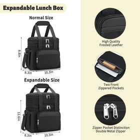 Holuxer lunch bag with 6mm insulation maintains temperature for meals on the go.