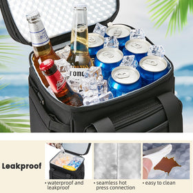 Holuxer lunch bag offers versatile carrying options with handle and shoulder strap.