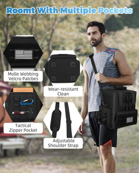 Holuxer Tactical Lunch Bag optional strap and handle enable versatile carrying.