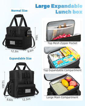 Holuxer Tactical Lunch Bag insulated liner keeps food fresh for hours.