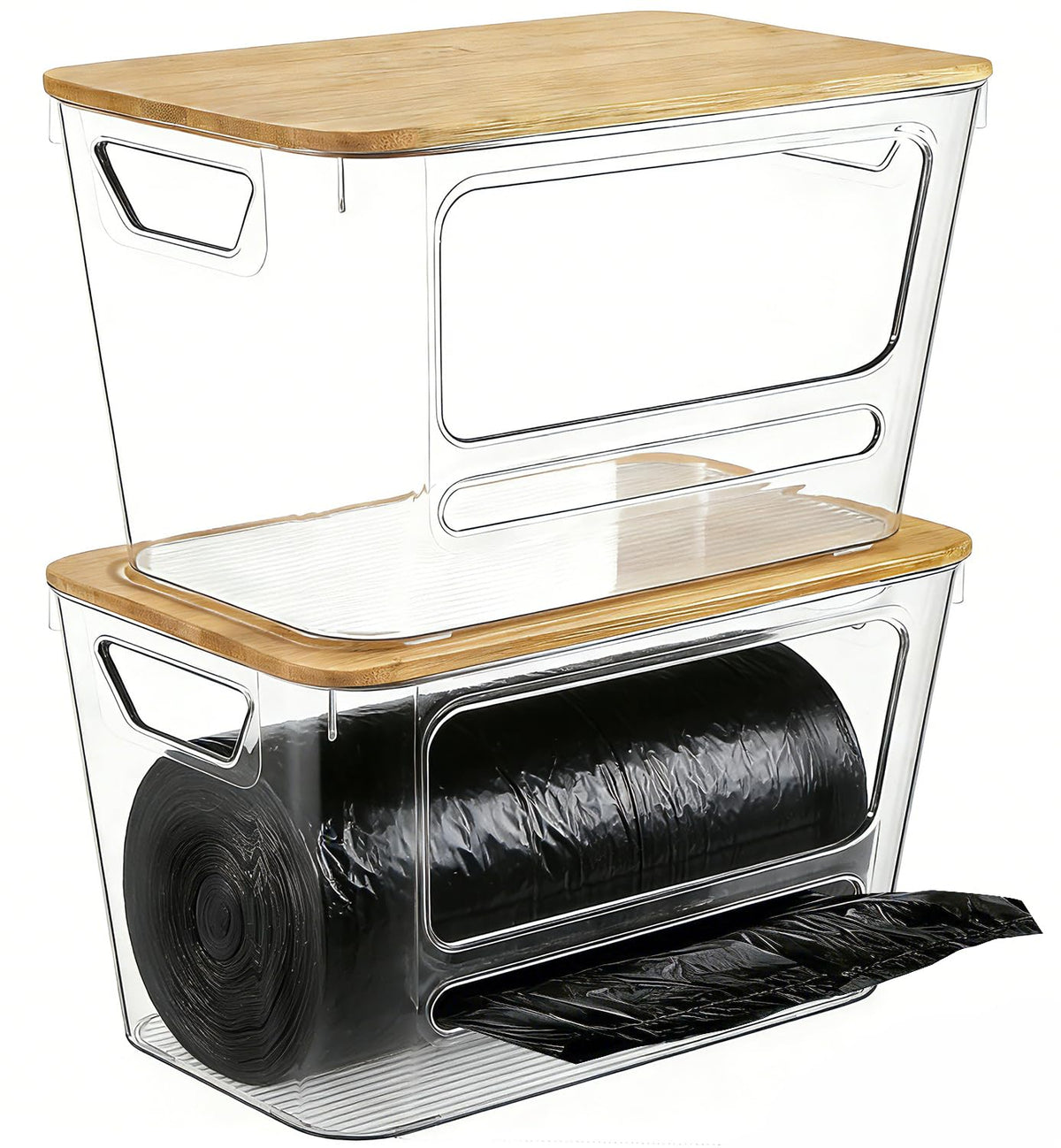 Homaigie trash bag dispenser front view for quick bag access and visibility.