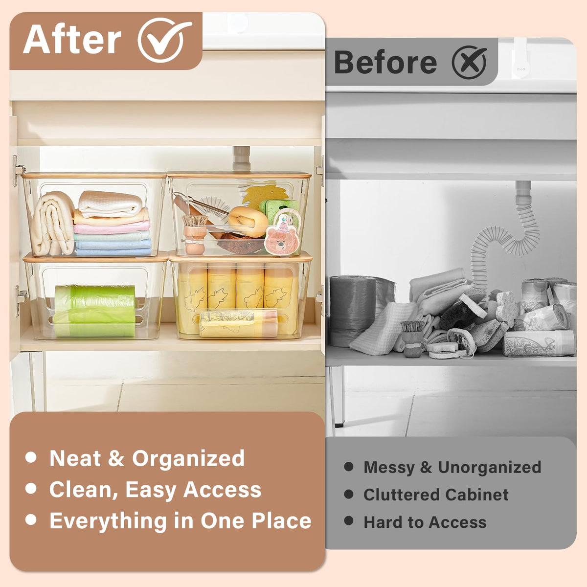 Homaigie stackable design saves vertical space in kitchens.