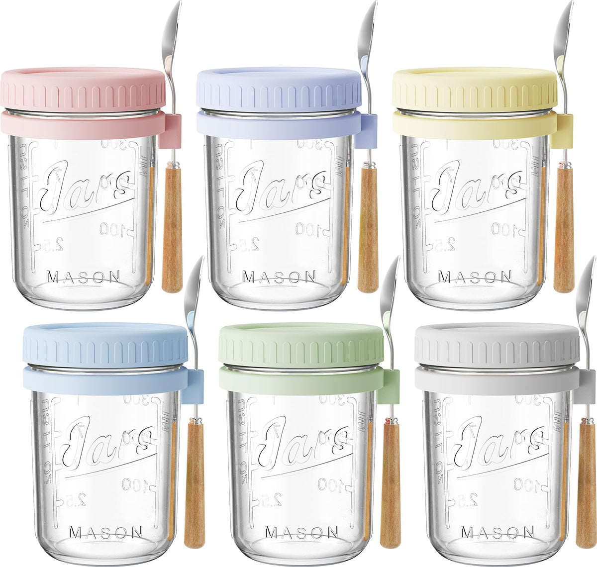 HomArtist 16oz overnight oats jar with lid, ideal for organized breakfast prep.