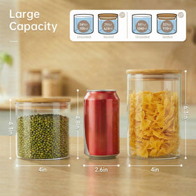 HomArtist 21oz glass jar with bamboo lid, ideal for snacks