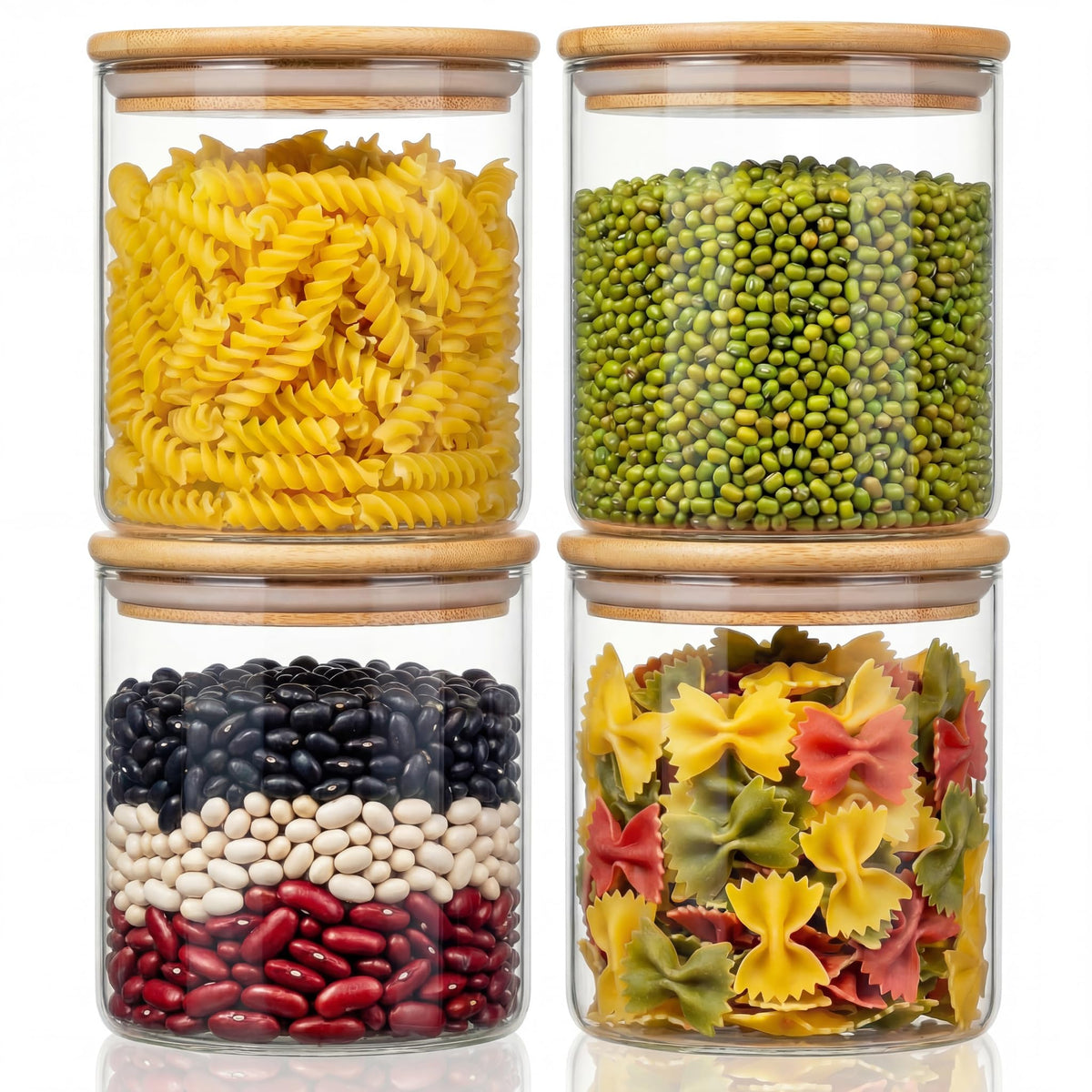 HomArtist 21oz glass jar with bamboo lid provides clear visibility for easy meal prep.