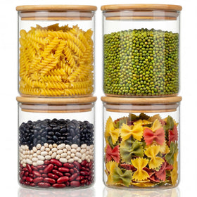 HomArtist 21oz glass jar with bamboo lid provides clear visibility for easy meal prep.
