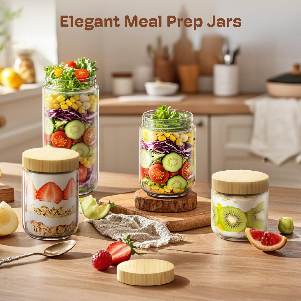 HomArtist 24oz chia pudding jar with bamboo lid for prep-ahead snacks.