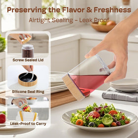 HomArtist 24oz salad jar with bamboo lid for grab-and-go meals.