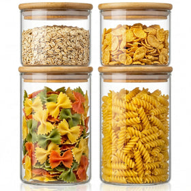 HomArtist 32oz glass jar with bamboo lid, wide mouth for easy filling
