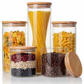 HomArtist 63oz glass jar with bamboo lid for easy pantry storage and quick access