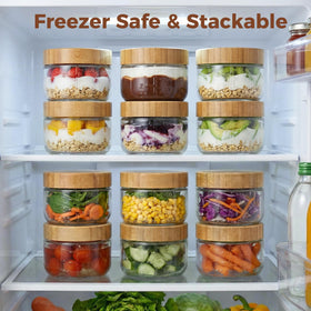 HomArtist bamboo-lid glass container combines eco-friendly style with freshness.