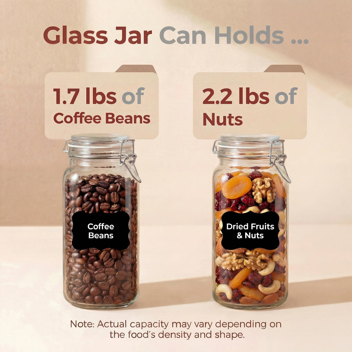 HomArtist borosilicate glass canister is dishwasher-safe and fridge-friendly.