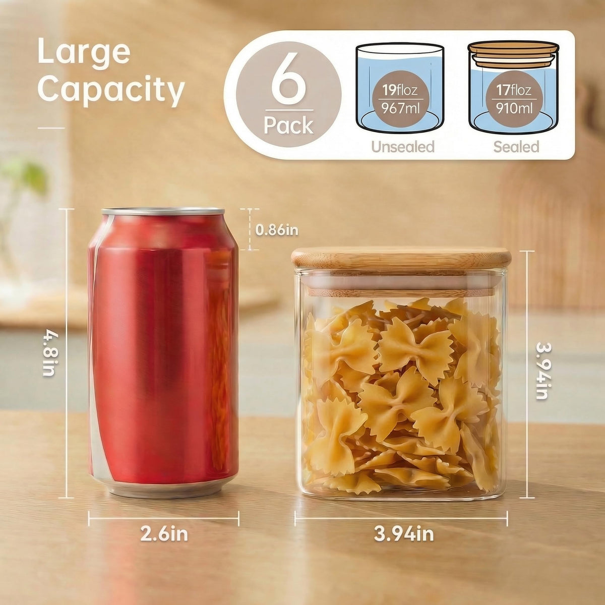 HomArtist borosilicate glass jar close-up showing heat resistance