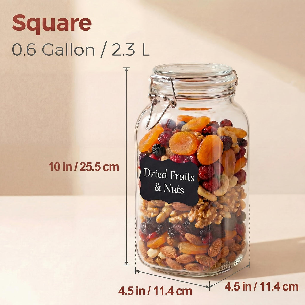 HomArtist clamp lid jar with stainless steel seal keeps contents fresh.