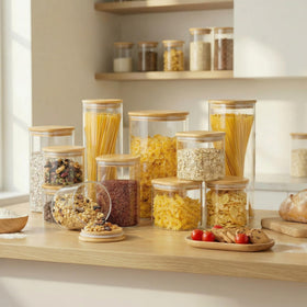 Dishwasher-safe borosilicate glass jars from HomArtist