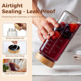 HomArtist dishwasher-safe glass jars demonstrate easy cleaning and durable, reusable design.