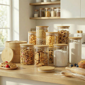 Label sticker set helps organize flour, sugar, pasta, and spices efficiently.