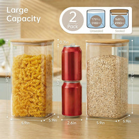 HomArtist pantry glass jar shows contents clearly and can hold up to 10 lbs.