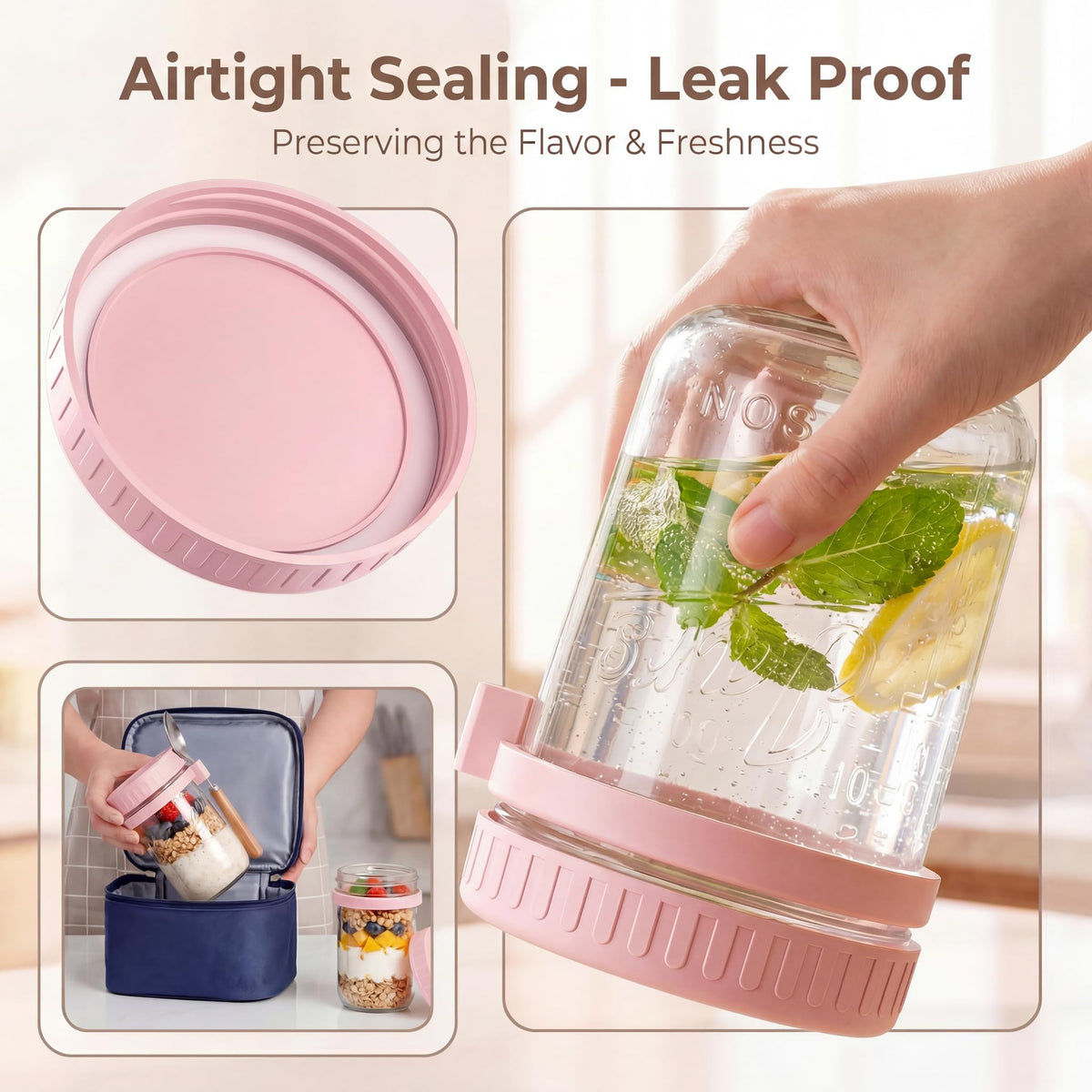 HomArtist silicone seal lid closeup showing leak prevention design.
