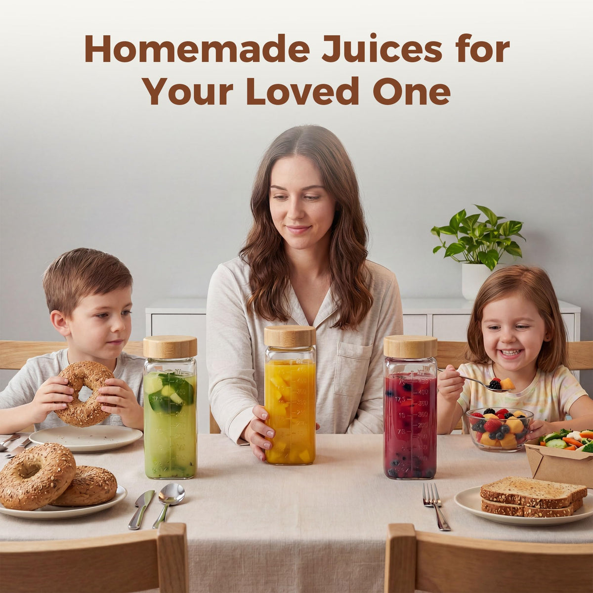 HomArtist bottles ready for smoothies, tea, or kombucha on the go.