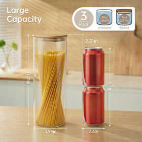 HomArtist square jar glass highlights wide mouth for easy refills and loading.