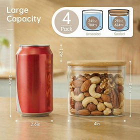 HomArtist stackable glass jars save cabinet space while keeping ingredients visible.