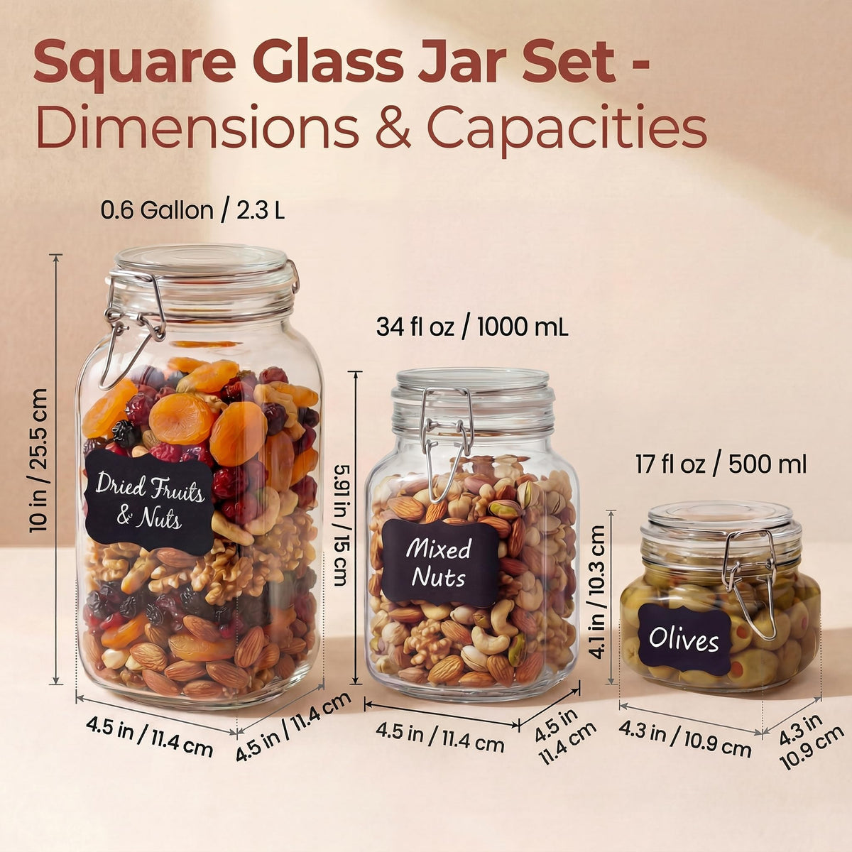 HomArtist stainless steel clamp lids secure an airtight seal for freshness.