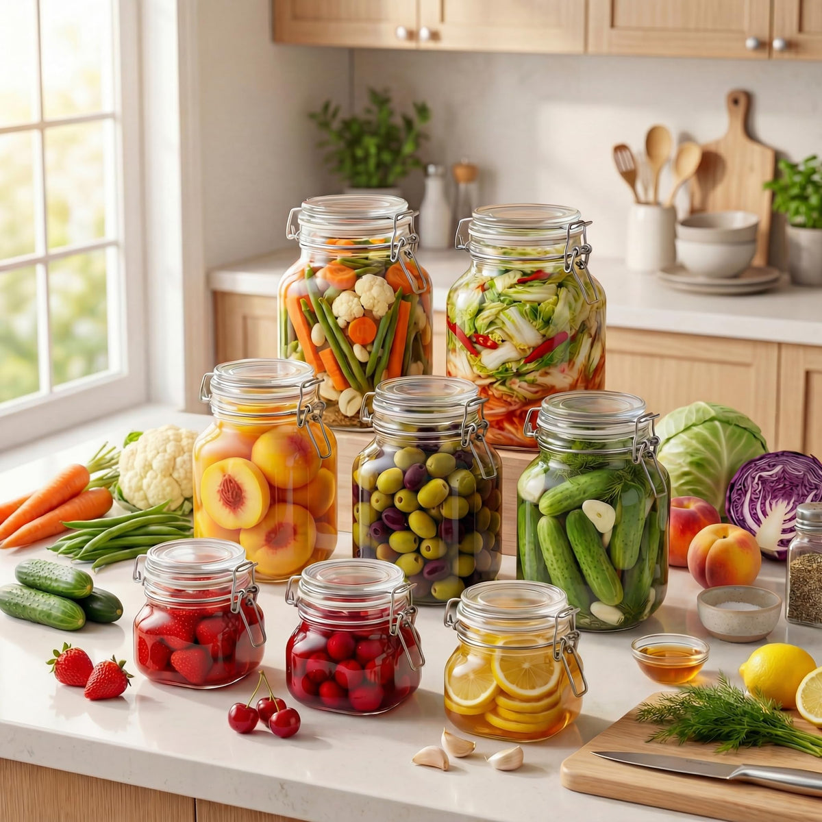 HomArtist wide-mouth glass canister enables easy refilling and quick cereal access.
