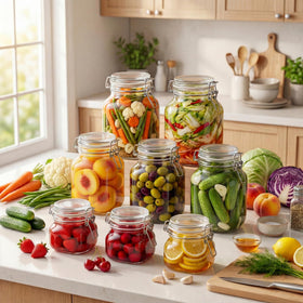 HomArtist wide-mouth glass canister enables easy refilling and quick cereal access.