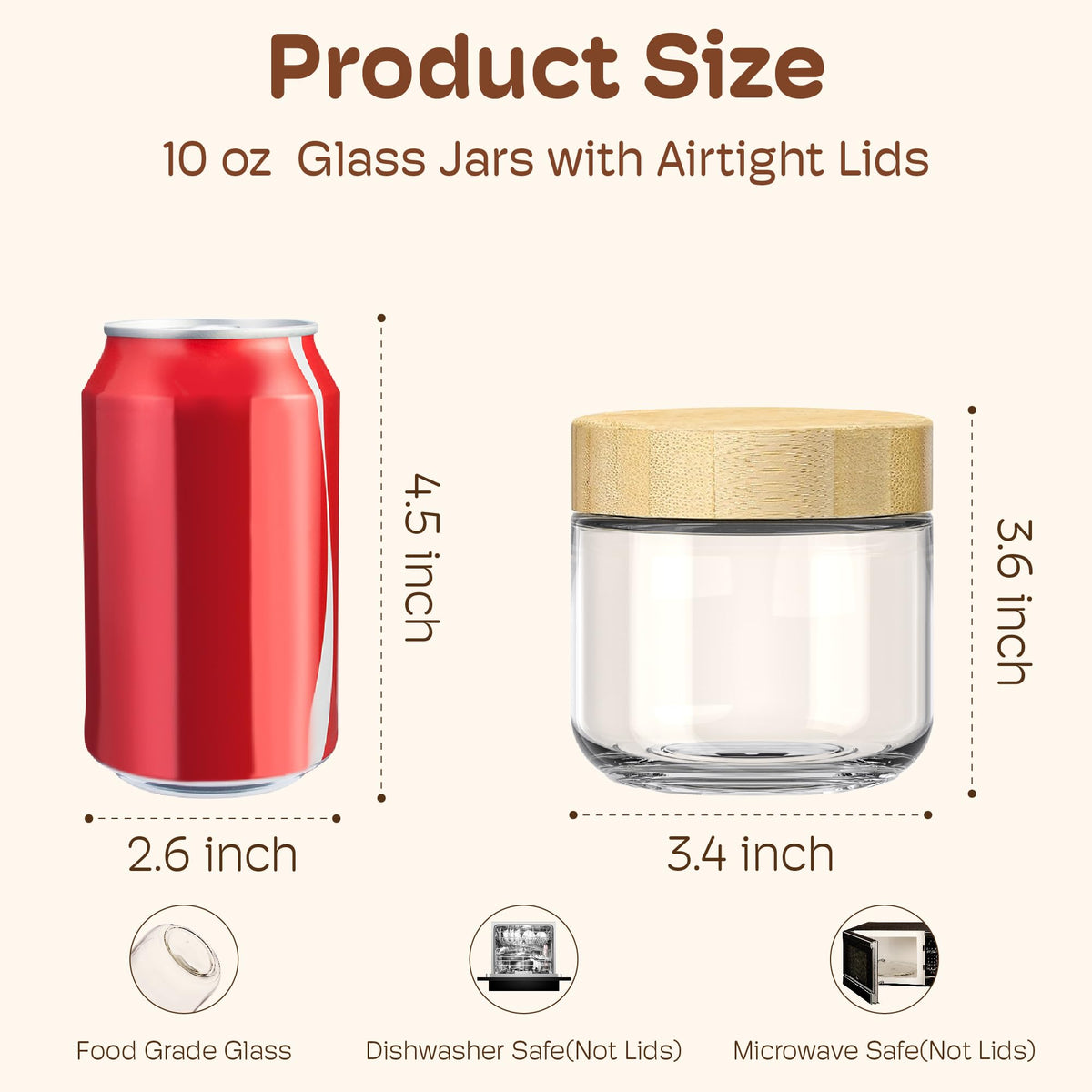 HomArtist wide-mouth glass jar for easy filling, yogurt, oats, or salads.