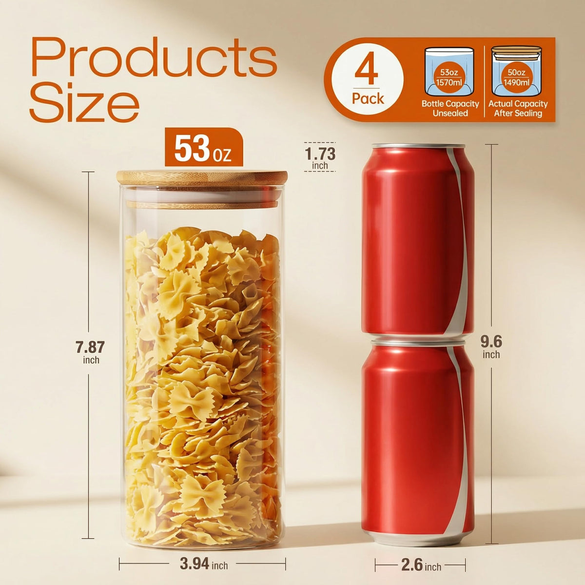 HomArtist wide-mouth glass jar enabling easy refilling and pouring