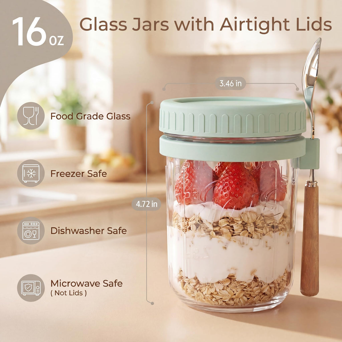 HomArtist wide-mouth jar open for easy filling and cleaning