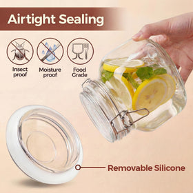 HomArtist clear glass jar makes contents visible for stock checks and refills.