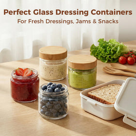 HomArtist wide-opening jars for easy filling and cleaning of chunky sauces.