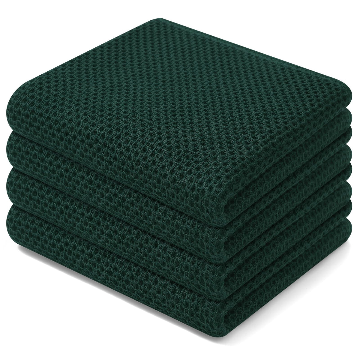 Homaxy 100% cotton waffle towels with soft texture for gentle cookware drying