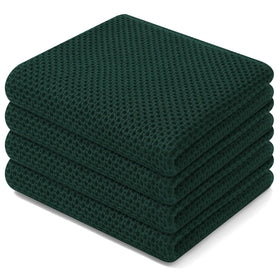 Homaxy 100% cotton waffle towels with soft texture for gentle cookware drying